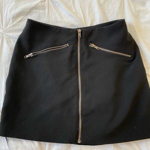 Black zipper mini skirt